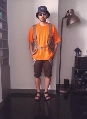 包邮日单smashed日系刺绣潮流复古原色五分休闲短裤百搭mdk517