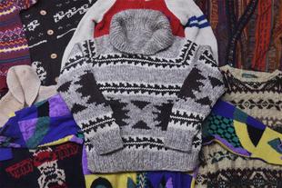 印第安navajo风格 加拿大产美式 复古图腾重磅纯羊毛衣jaxb1081 包邮