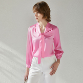 拓美2026春新款 女 设计小众优雅长袖 真丝欧洲站洋气衬衫 桑蚕丝时尚