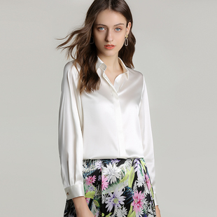 暗门襟桑蚕丝简约法式 重磅真丝白衬衫 2026春季 新款 慵懒衬衣女衫