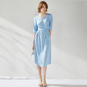 2025夏新款重磅真丝欧洲站高档长裙桑蚕丝年轻款品牌时尚连衣裙