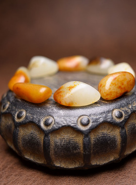 35克精品和田玉原石无修手串手链