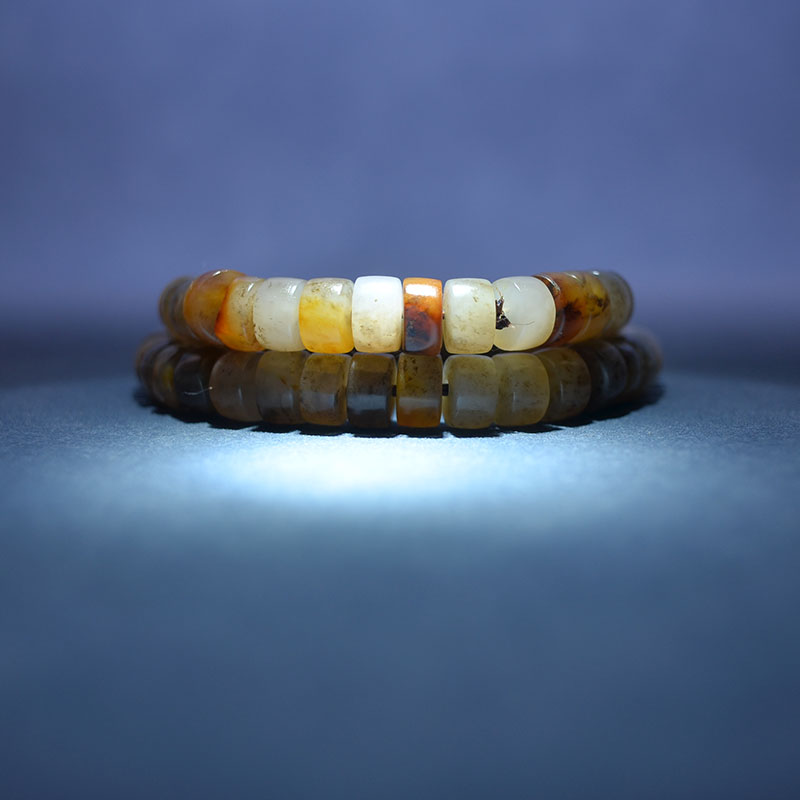 黑皮红皮黄沁白玉籽料药片珠手串