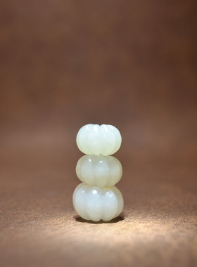 卡14白玉籽料南瓜珠吊坠手串配珠