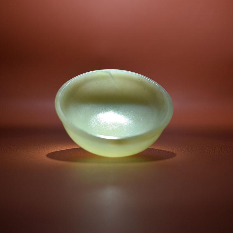 翠青白玉茶杯茶道主人杯文房笔洗