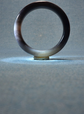 内径52和田玉烟紫经典款平安玉镯