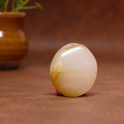 黄皮白玉原籽原石无修吊坠挂件