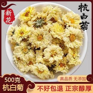 旗舰店250g白菊花枸杞茶泡水喝 菊花茶杭白菊大朵桐乡特产官方正品