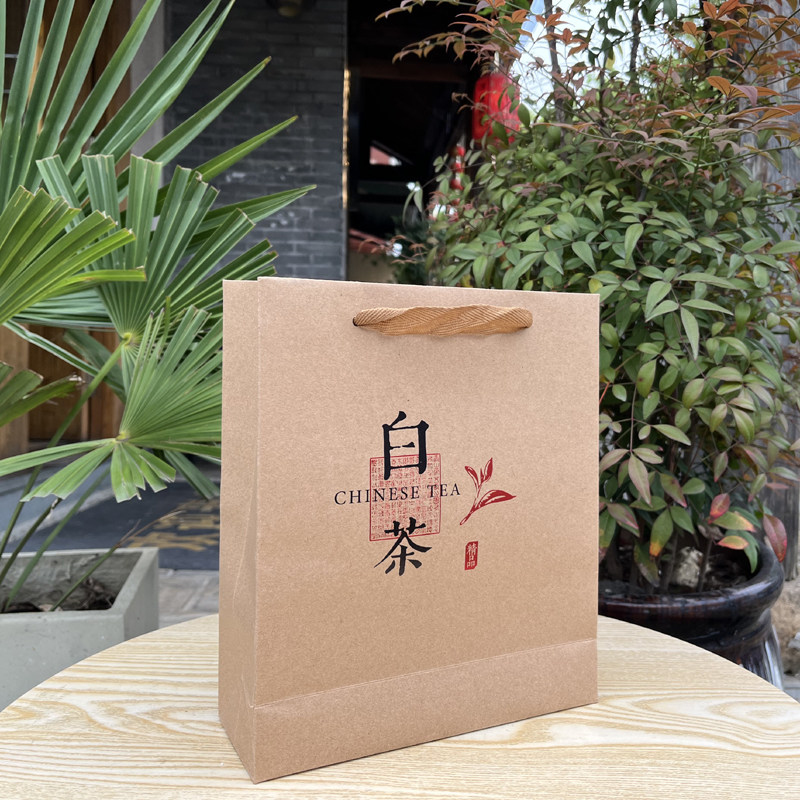 中国风茶叶包装袋牛皮纸袋手提袋复古禅意茶文化礼品袋