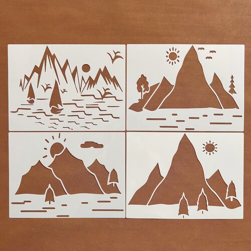古风山水镂空手抄报模板