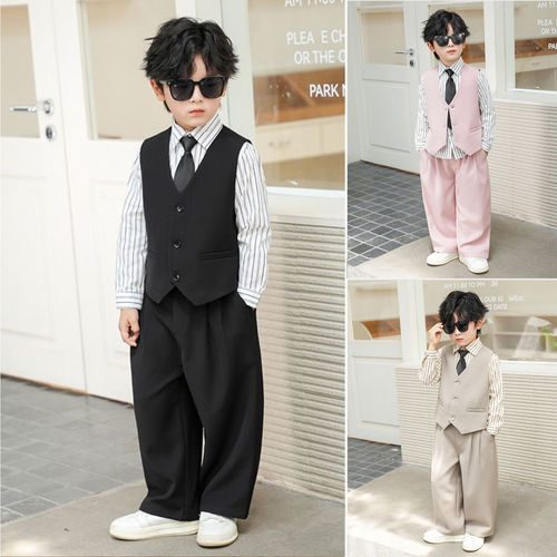 走秀西装套装春秋主持人男童礼服