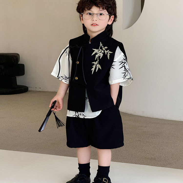 男童汉服套装西装礼服唐装国风