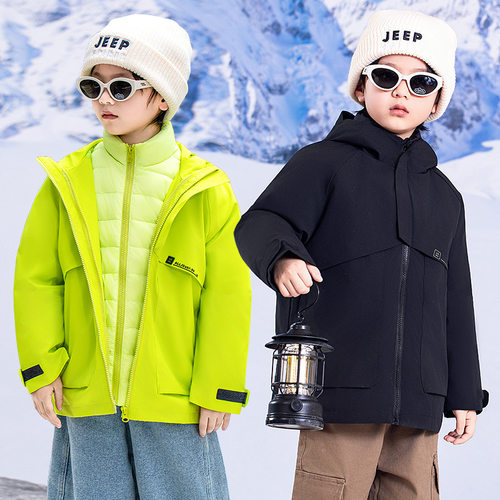 户外男童登山服摇粒绒女童羽绒服