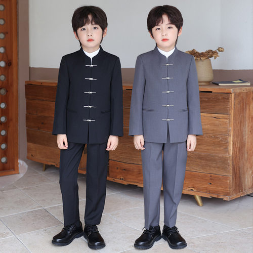 男童中式西装礼服复古中山装汉服