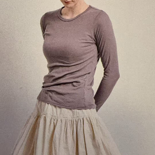 现货 不退不换 日本ROBE de PEAU圆领套头针织衫