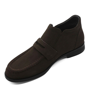 欧洲站男士一脚蹬反绒皮鞋秋冬新款高帮磨砂休闲加棉保暖中帮皮鞋