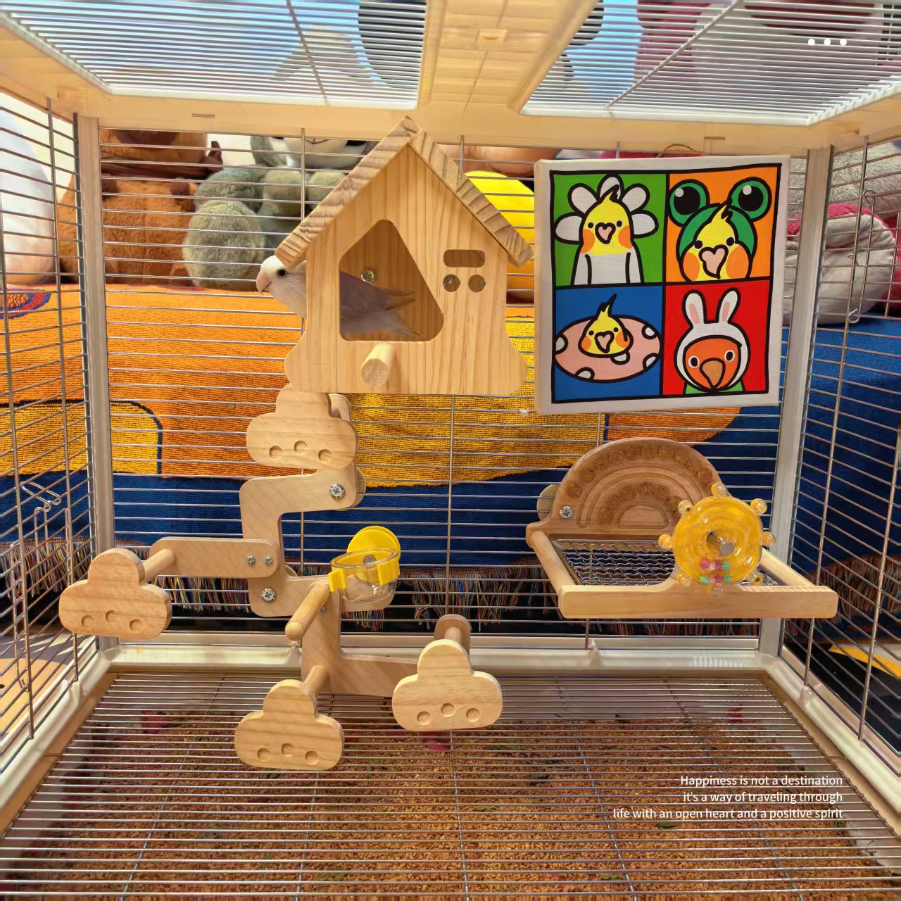 嘉年华系列鹦鹉玩具自嗨解闷益智玩具啃咬磨牙鸟笼配件鸟玩具