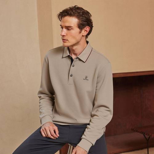 【正品官方】皮尔卡丹长袖T恤男士2025秋新款上衣商务Polo衫