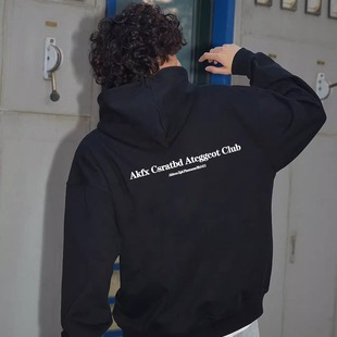 BF国潮牌简约美式字母印花连帽卫衣男女款秋冬季宽松休闲重磅外套