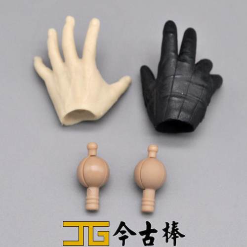 1/6兵人模型SIDESHOW黑色手套手/祼手一对 送连接器