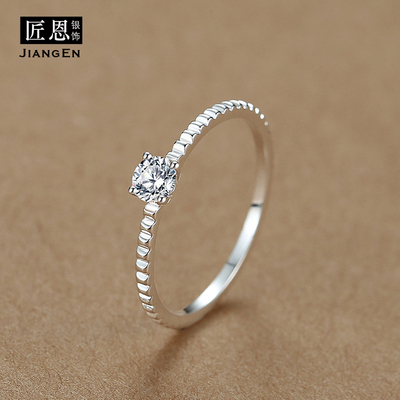 999纯银女士闭口食指戒指