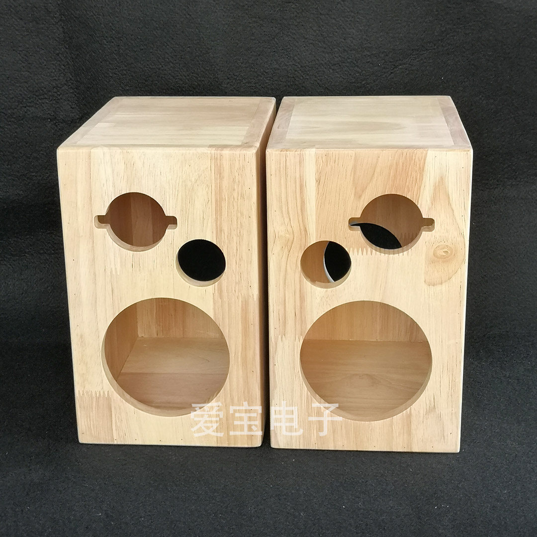 实木音箱4寸四diy套件超低重音炮外壳体二分频橡胶木箱体电c脑桌