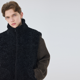 背心外套男 防羊羔毛拉链马甲男宽松休闲百搭无袖 冬季 新款