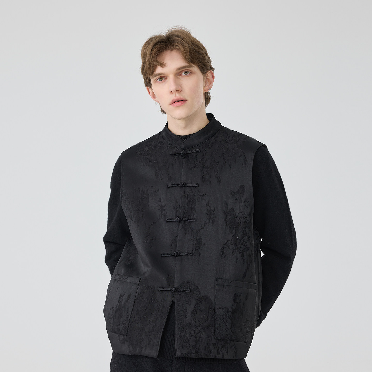 春秋新中式马甲上衣宽松无袖内搭外穿国风宽松复古加厚马甲潮背心