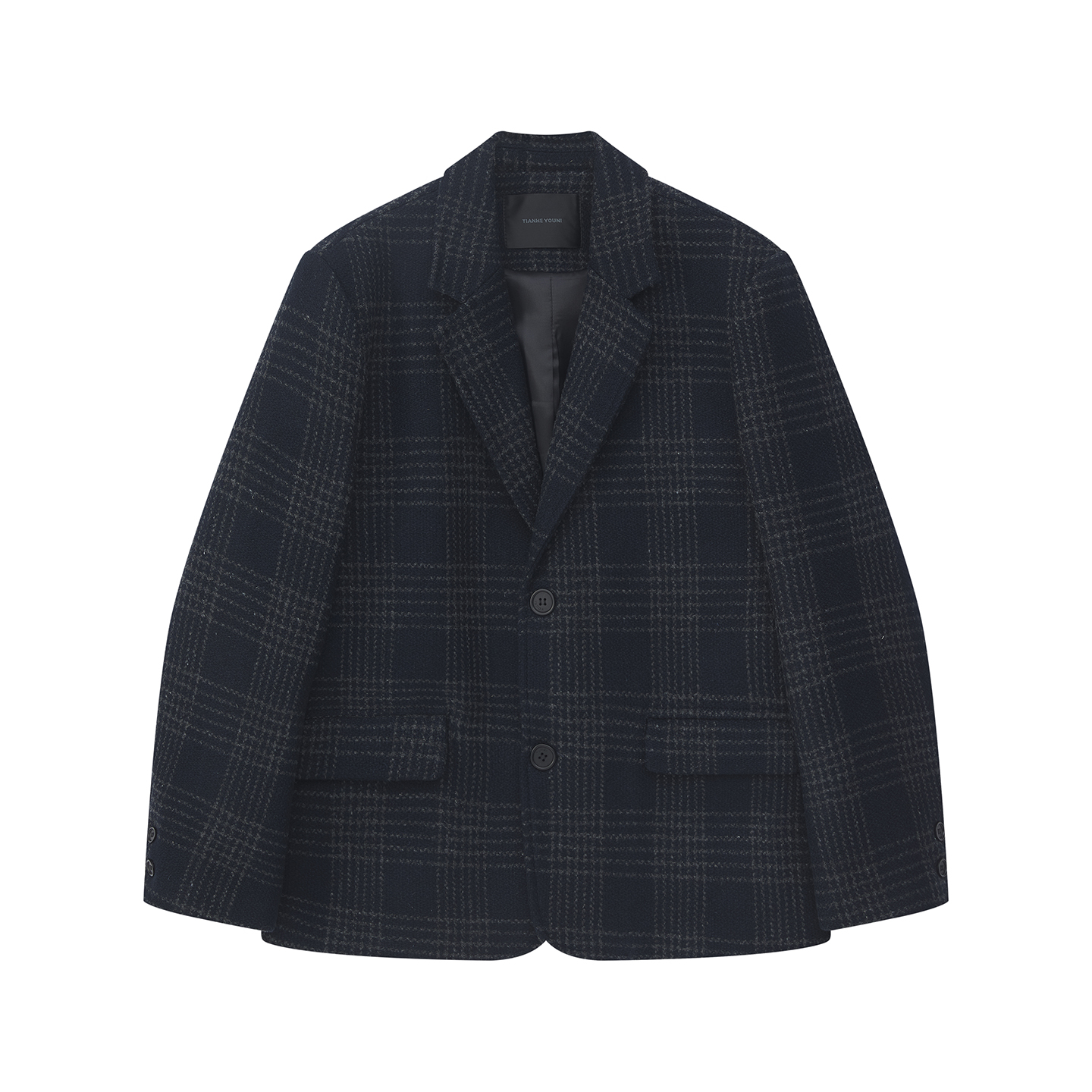原创设计冬季格子毛呢西装