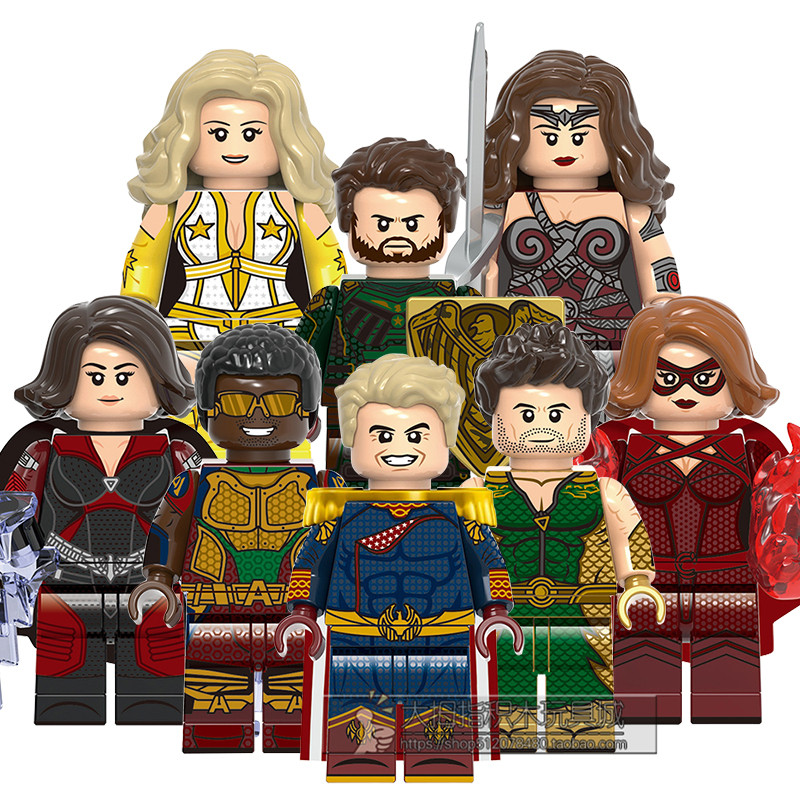 漫威复仇者联盟周边人仔玩具黑袍纠察队祖国人星光火车头拼装积木