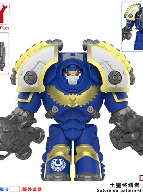 战锤40k土星终结者白色疤痕星际战士阿斯塔特火蜥蜴手办积木人仔