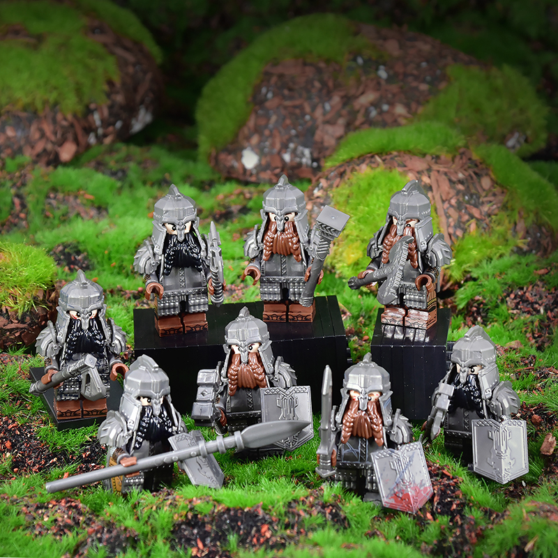 魔戒指环王矮人族战士中世纪人仔