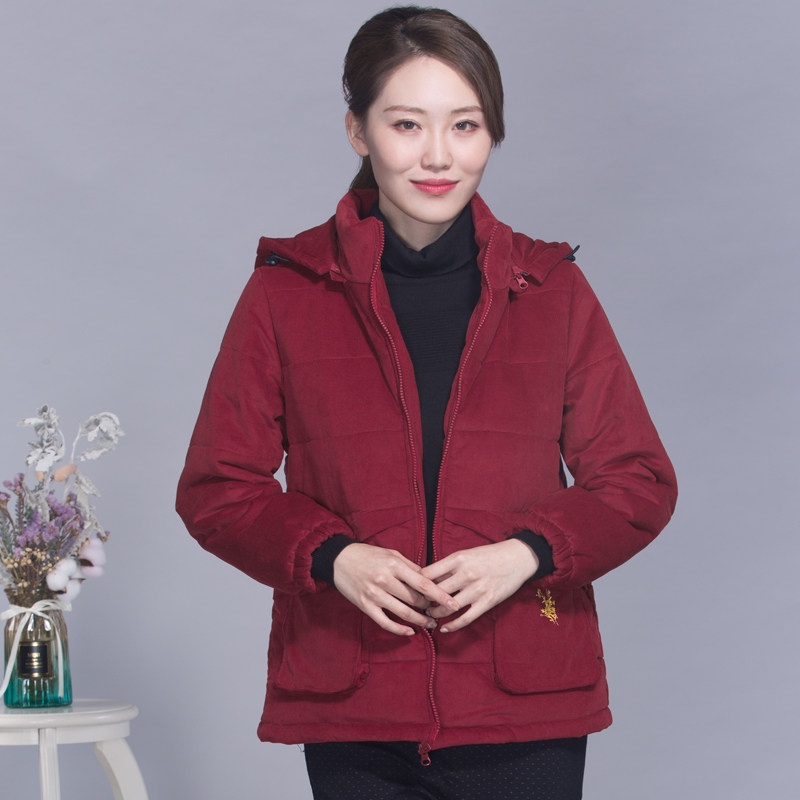 富木棉服灯芯绒女士妈妈上衣