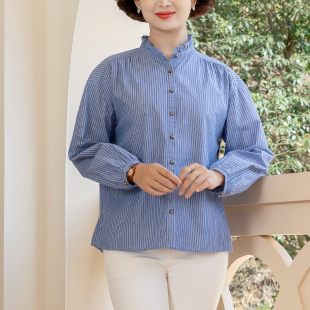 衬衫 立领条纹圆点设计感衬衣CF1C2327R3 女式 富木春夏纯棉淑女小衫