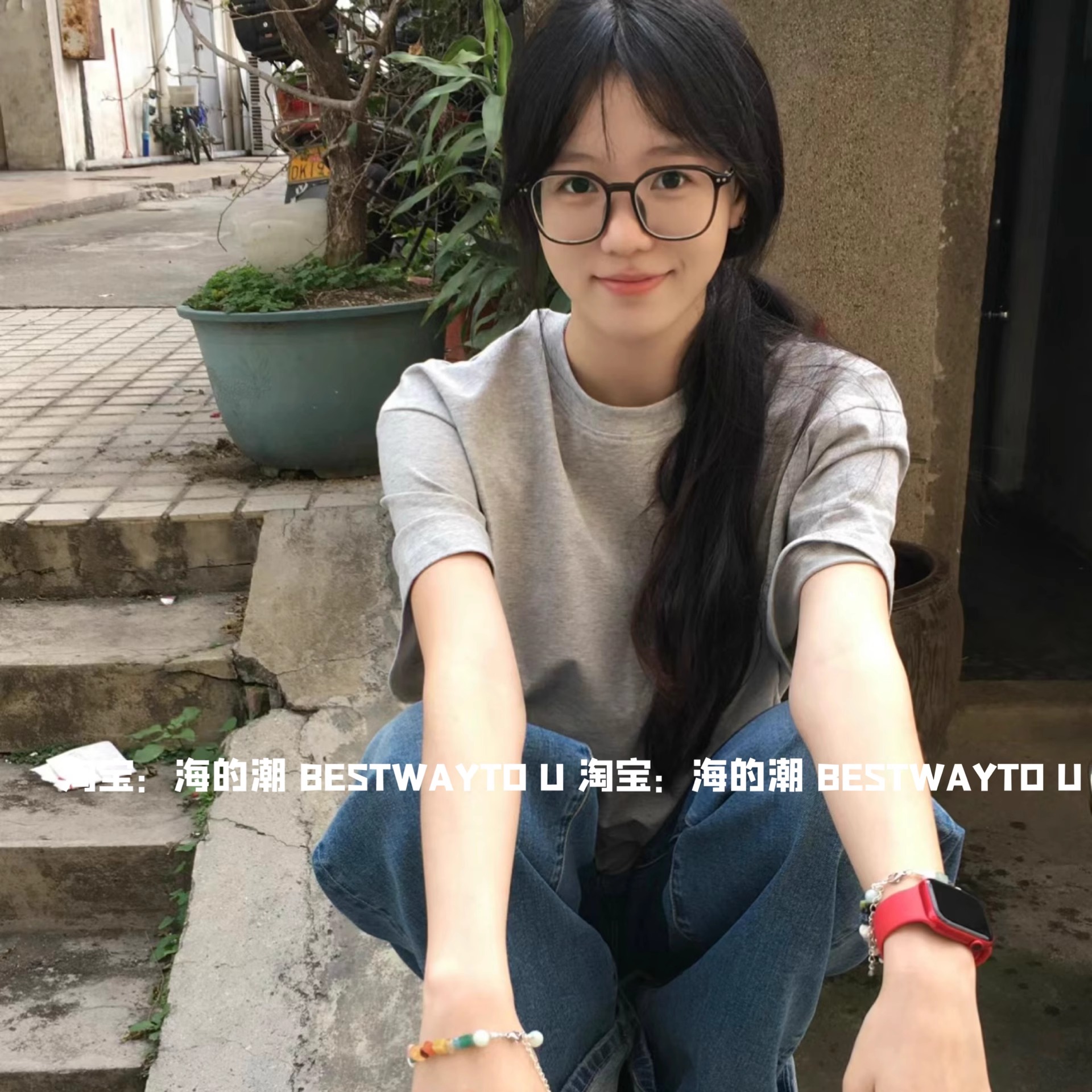 近视配镜四边形眼镜冷茶色眼镜