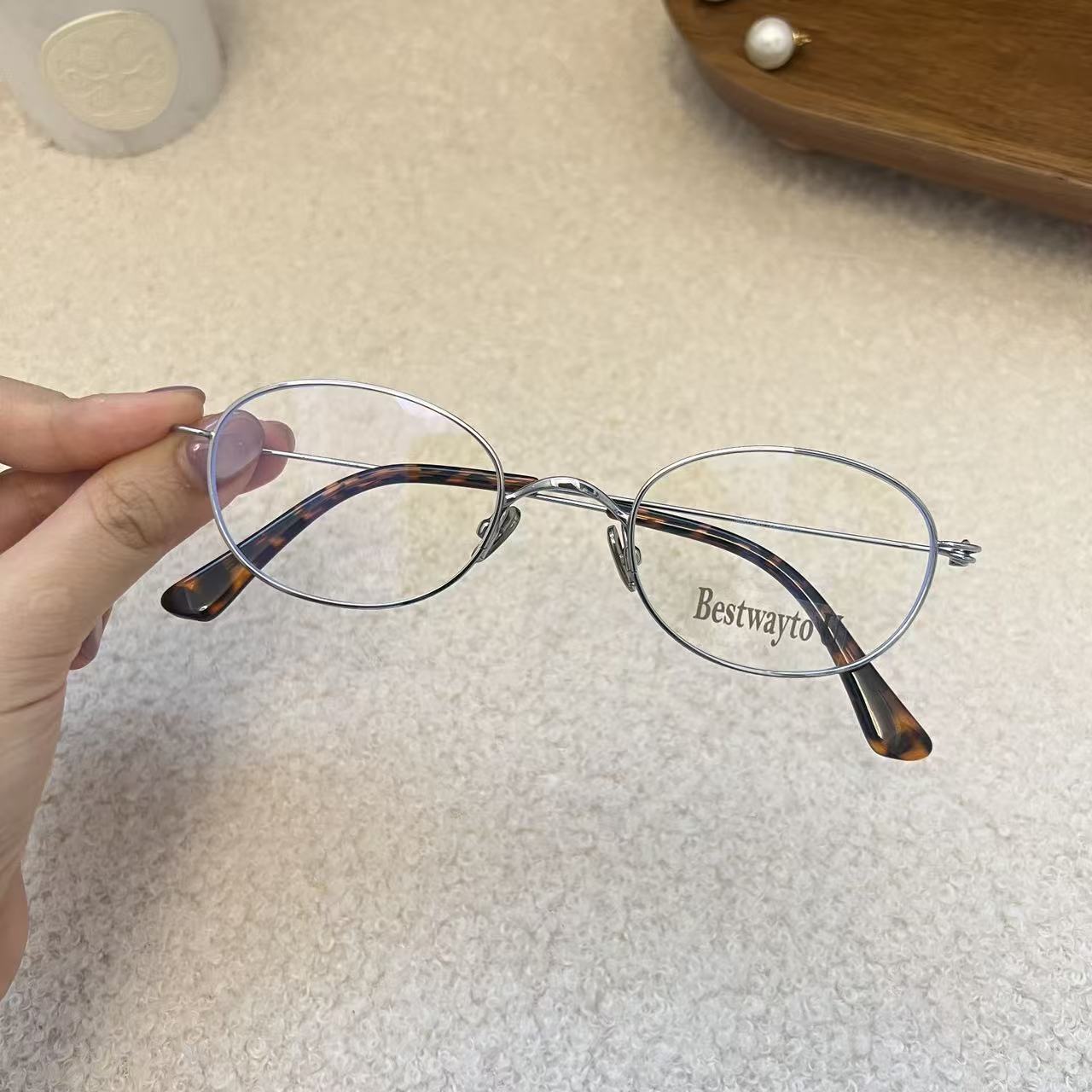 纯钛眼镜中小框可配度数