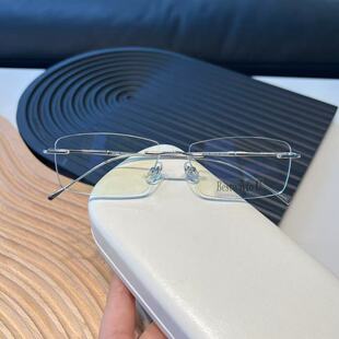 海的潮 菀菀类卿 纯钛方形无框高智感钓系千金清冷白月光纯欲眼镜
