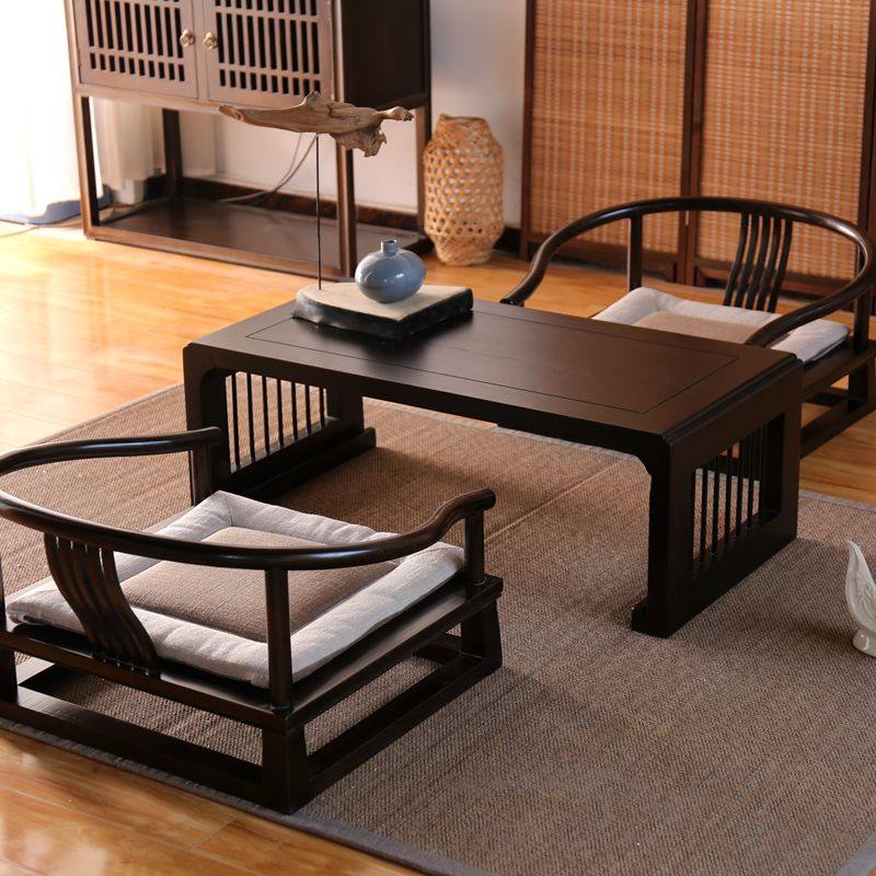老榆木榻榻米茶几地桌矮桌日式飘窗桌高端矮茶桌炕桌新中式矮茶桌