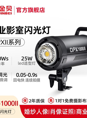 金贝DPX1000W影室闪光灯专业摄影灯套装摄影棚广告肖像婚纱写真拍照补光灯室内人像服装产品高画质商业打光灯