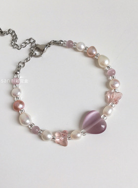 轻芭蕾风浪漫又仙气爱心猫眼石