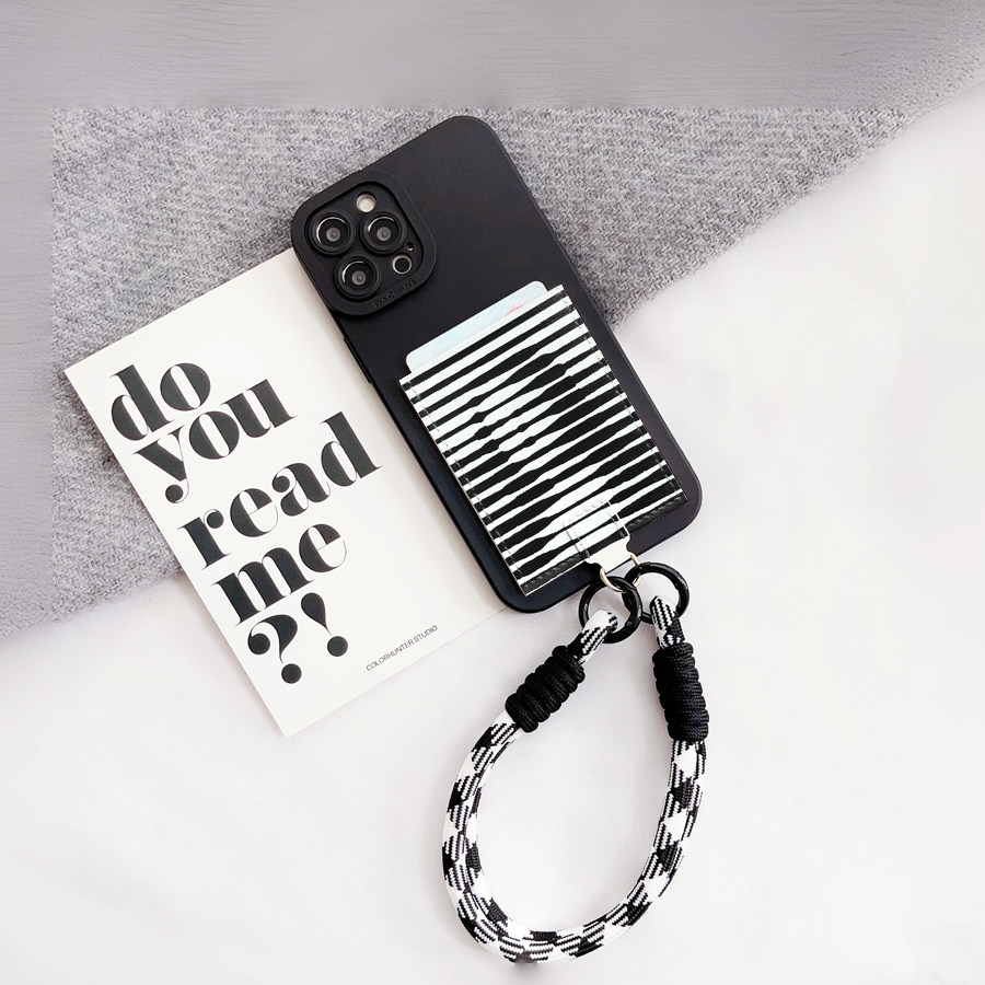 抽象艺术蒙娜丽莎插卡包手机壳适用iPhone16Pro门禁身份证卡套15promax苹果14卡槽13/12/15挂绳防摔X/SE3精孔