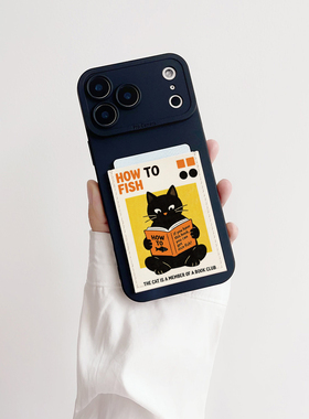 保持学习带卡包手机壳装卡iPhone16promax苹果17promax身份证收纳15pro皮质卡套17pro可爱猫咪16/15/14/13/17