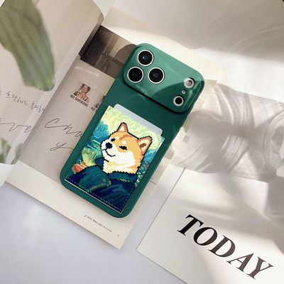 柴犬趣味手机壳带卡包旅游装证件