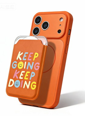 ins风可爱彩色字母磁吸卡包适用iPhone17promax手机壳卡套新款橙色秒变17系列防丢便携银行公交通勤证件16pro