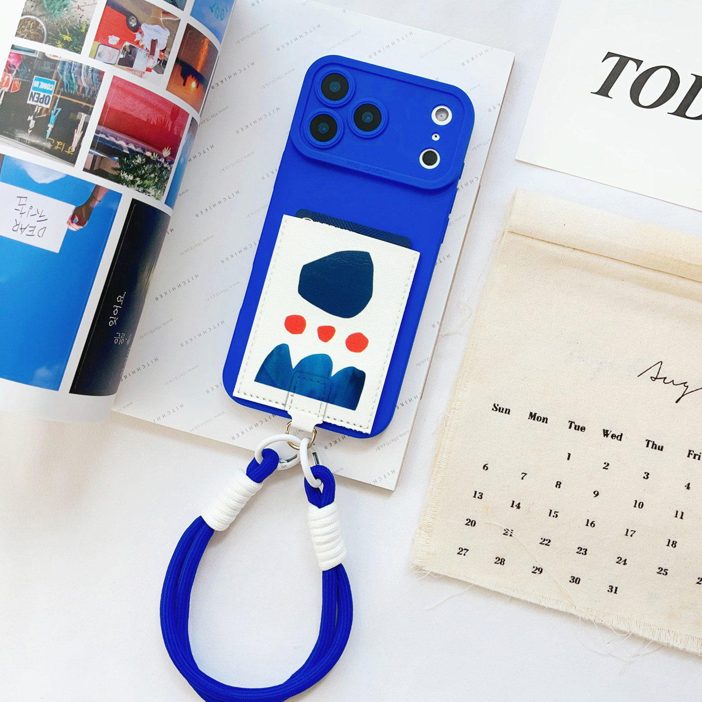 落日石山挂绳带卡包手机壳16promax苹果17promax皮质装卡套iPhone17pro旅行便携证件16/15/14/12精孔防摔插卡