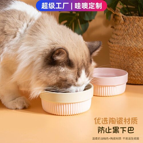 哇噢定制硅胶宠物防滑碗猫碗幼猫食碗小型犬泰迪食盆猫咪喝水碗猫