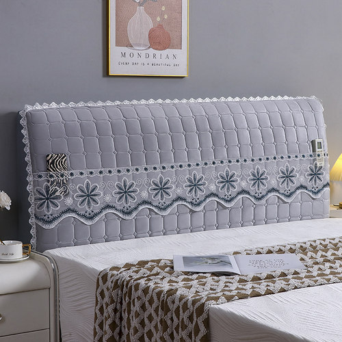 新款绒布全包布艺床头罩