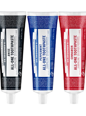 现货美国Dr.Bronner's布朗博士有机植物精华薄荷美白牙膏无氟140g