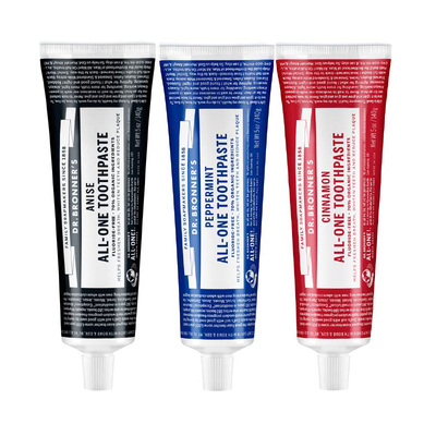 现货美国Dr.Bronner's布朗博士有机植物精华薄荷美白牙膏无氟140g