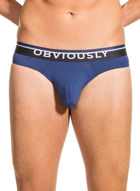 Obviously 大囊袋前logo 贴身透气 轻柔性感 男士 窄边三角裤内裤